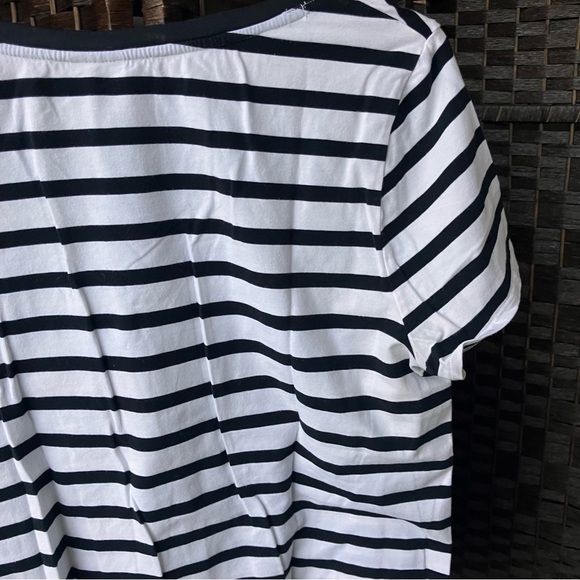 Zenergy Chico's Navy and White Striped Short Sleeve Tee Sz 2 Large - Picture 13 of 15